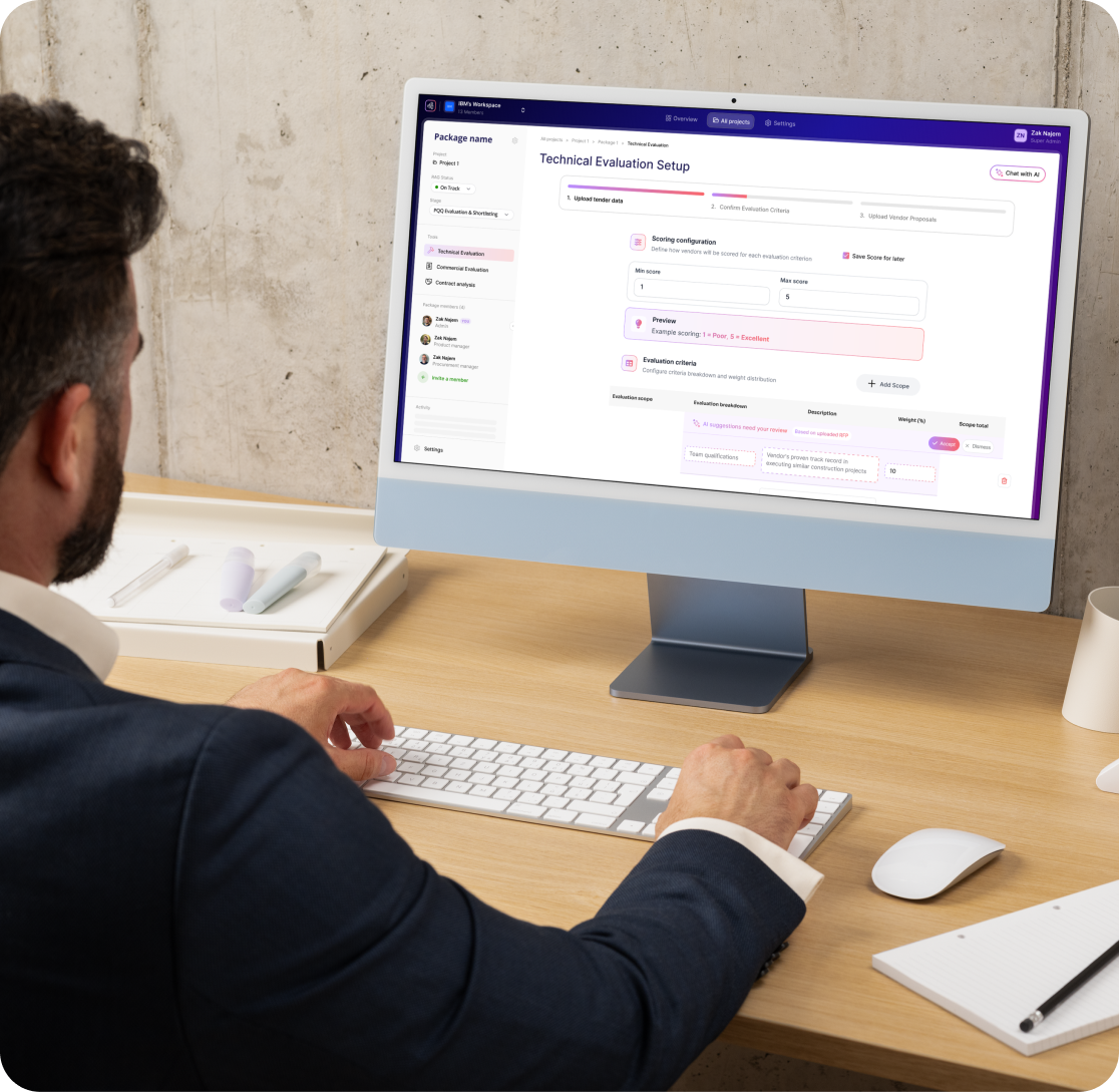 Technical evaluation interface